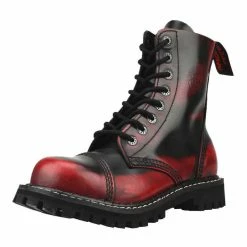 Angry Itch Bottes En Cuir - 8-Hole Ranger Rub-Off Red