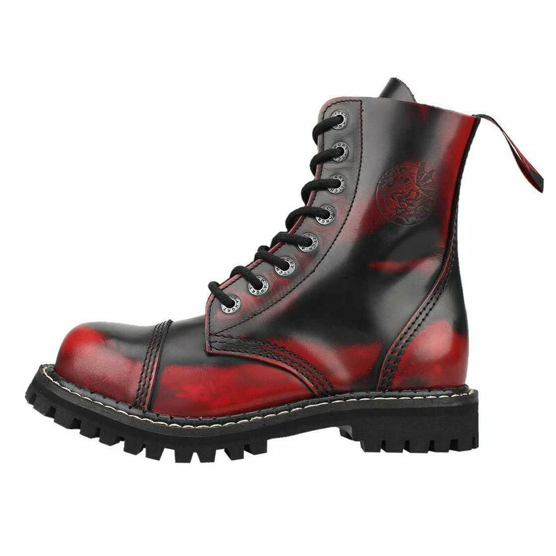 Angry Itch Bottes En Cuir - 8-Hole Ranger Rub-Off Red – Image 2