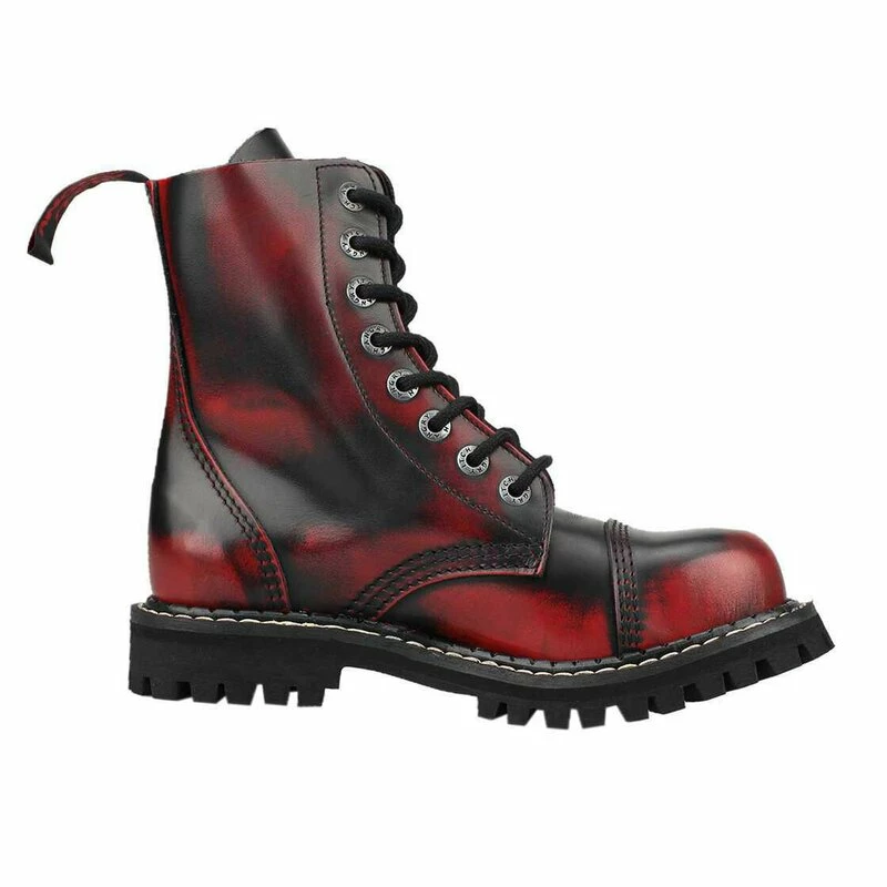 Angry Itch Bottes En Cuir - 8-Hole Ranger Rub-Off Red – Image 3