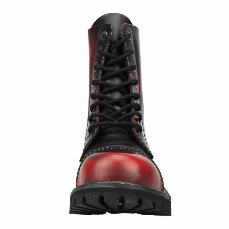 Angry Itch Bottes En Cuir - 8-Hole Ranger Rub-Off Red – Image 4