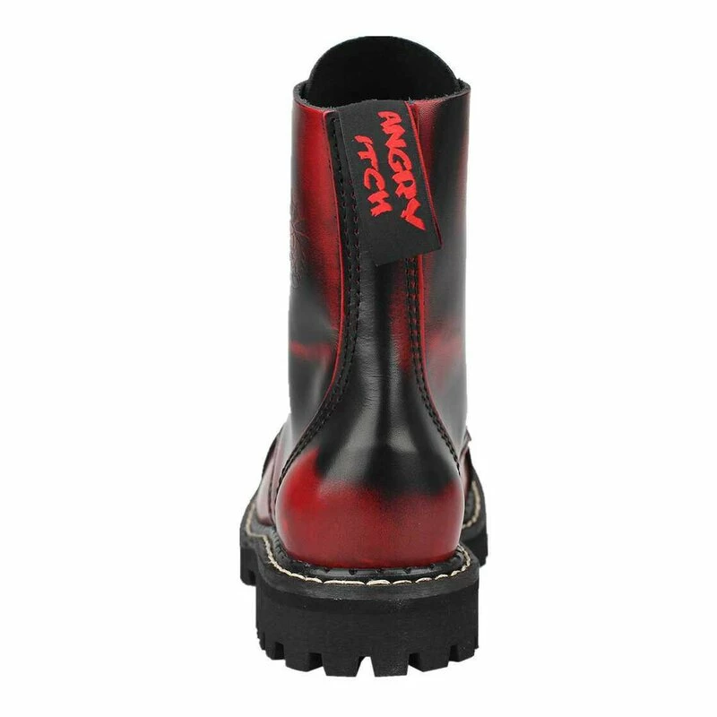 Angry Itch Bottes En Cuir - 8-Hole Ranger Rub-Off Red – Image 5