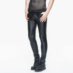 Devil Fashion Pantalon En Similicuir - Strisce