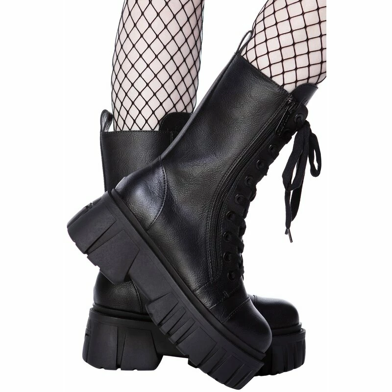 Killstar Combat Boots - Kick The Bucket Noir – Image 2