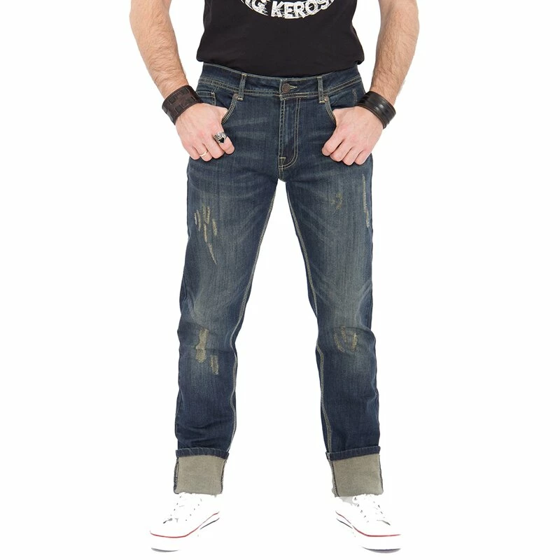 Pantalon Jeans King Kerosin - Farmer Destroyed Coffee