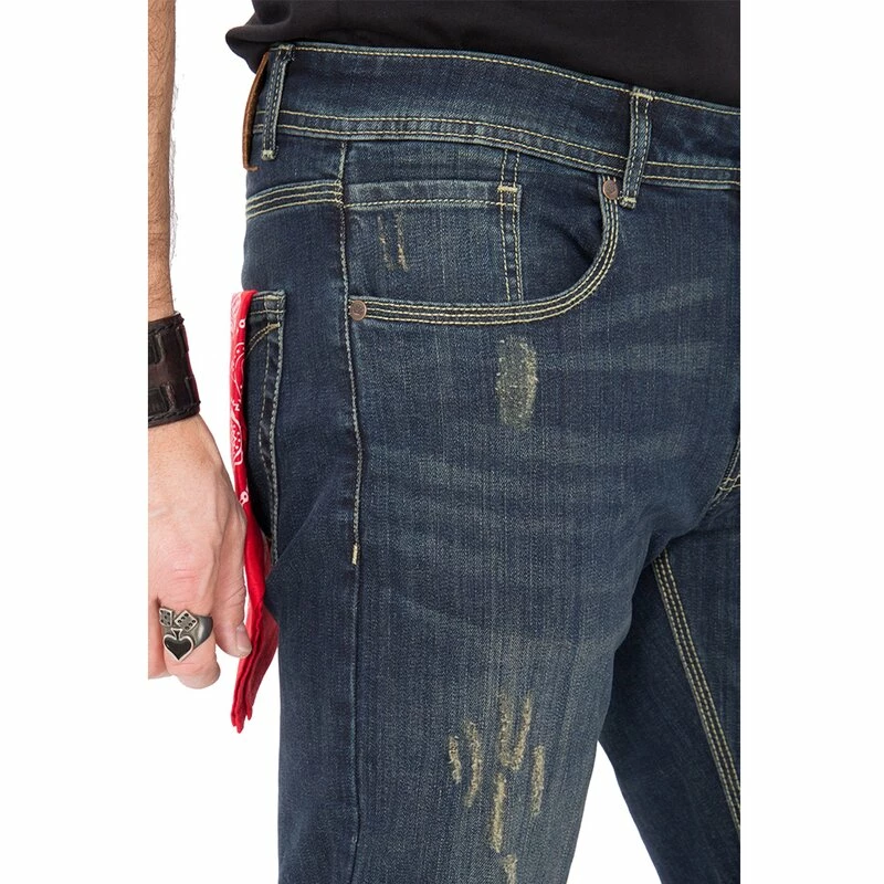 Pantalon Jeans King Kerosin - Farmer Destroyed Coffee – Image 5