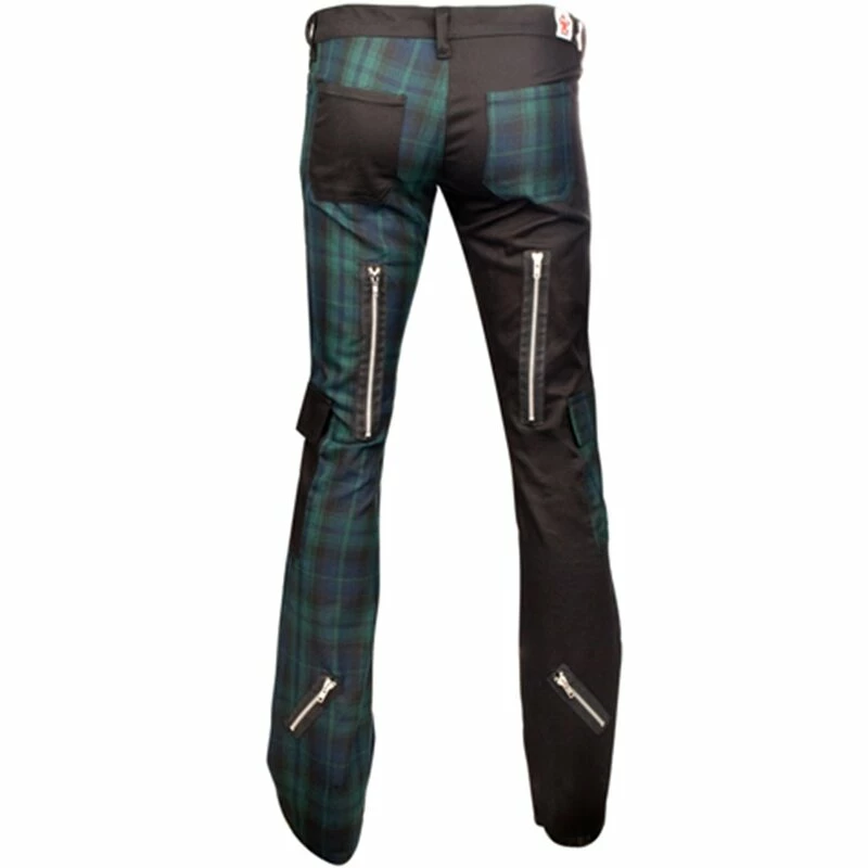 Pantalon Jeans Pistol Noir - Pantalon Freak Vert Tartan – Image 2