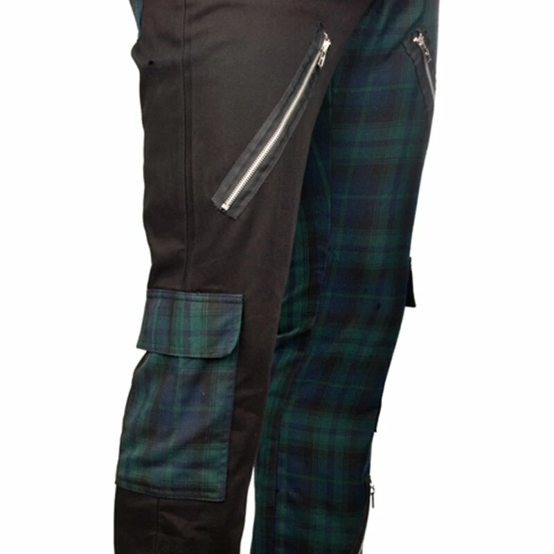 Pantalon Jeans Pistol Noir - Pantalon Freak Vert Tartan – Image 3