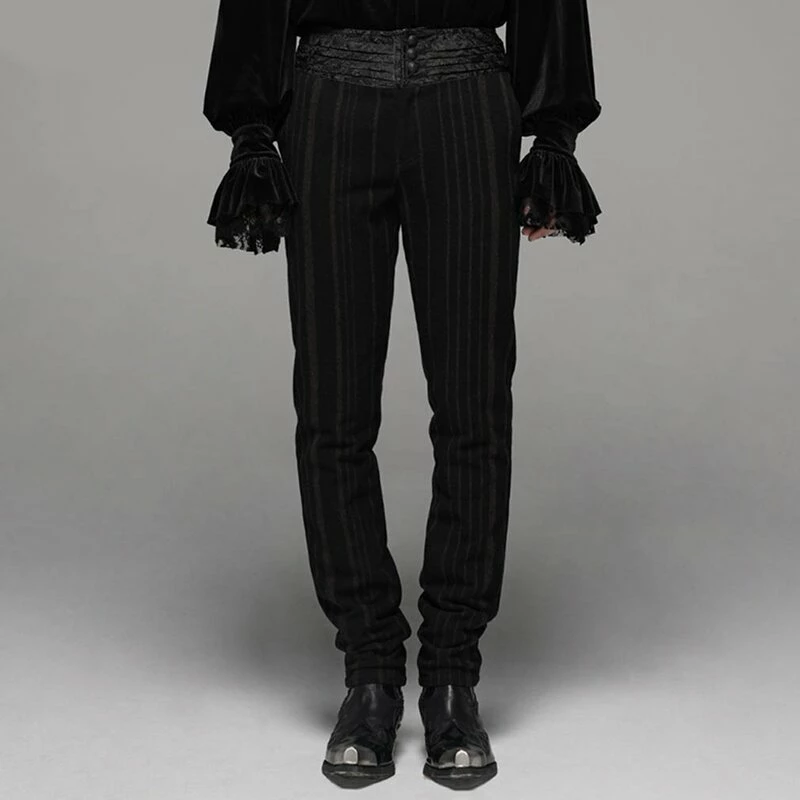Pantalon Victorien Punk Rave - Vulkan Noir-Marron