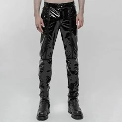 Pantalon Vinyle Punk Rave - Black Ice