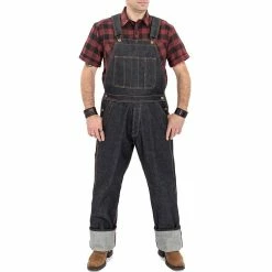 Salopette En Jean King Kerosin - Salopette à Délavage Brut